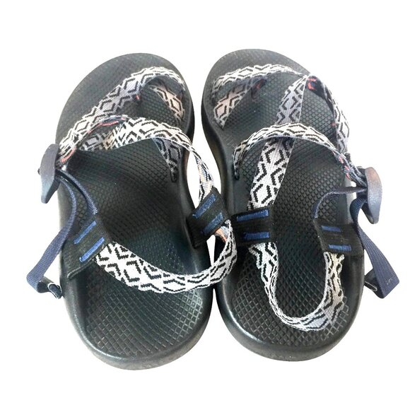 Chaco Z/2 Mens Sandals Size 11 Black & White Geometric Pattern Adjustable Strap - Picture 5 of 8